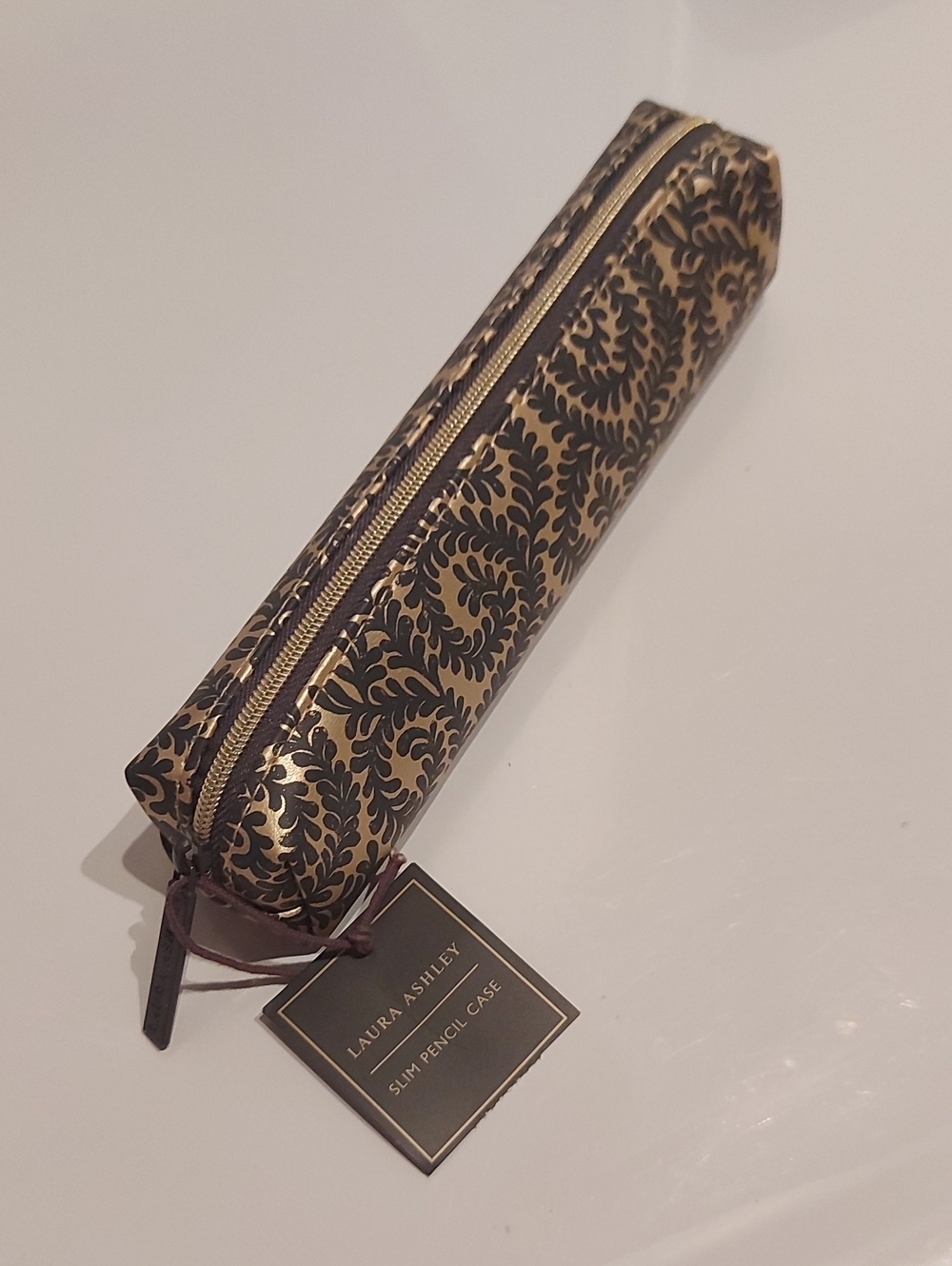 Laura Ashley Black & Gold Damask Slim Case